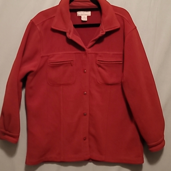 Lady Hathaway Fleece Jacket Womens XL  Bright Red Button Up Jacket - Picture 1 of 2